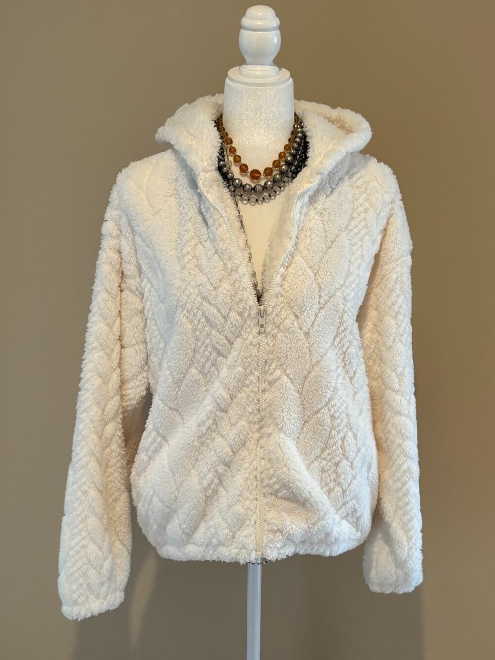 P J Salvage Boucle Live Life Cozy Hooded Zip Jacket